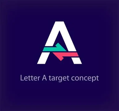 Creative A letter arrow logo design. Illustrazione stock
