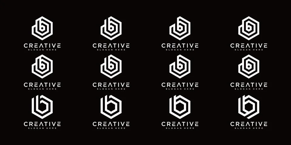 Creative letter B icon set. design for business of luxury, elegant, simple. Stock Illustration