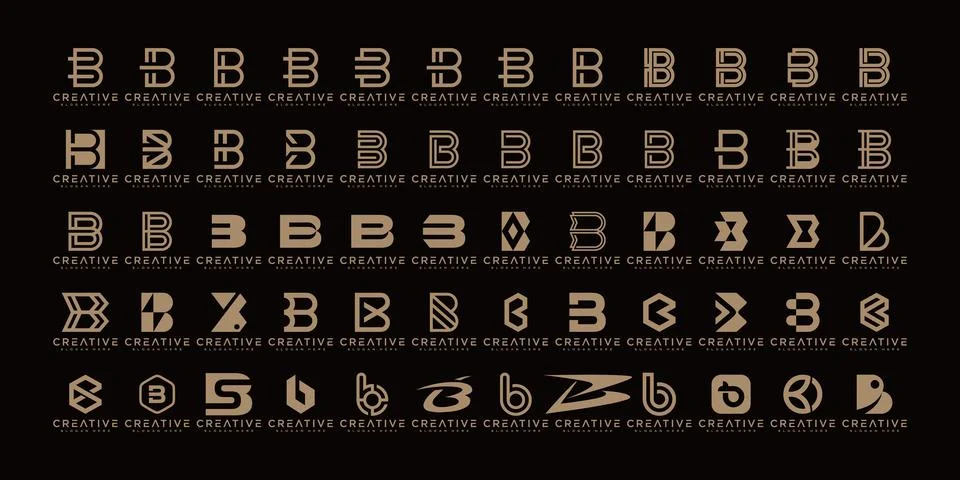 Creative letter B icon set. design for business of luxury, elegant, simple. Stock Illustration
