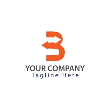 Creative Letter B logo Design.Combines arrow and the letter B Stockillustratie