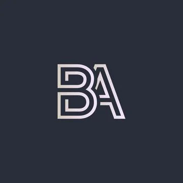 Creative Letter BA logo design elements. simple letter BA letter logo, Busine Stock Illustration