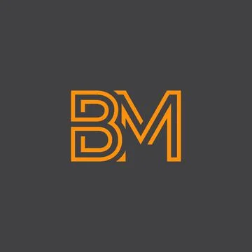 Creative Letter BM logo design elements. simple letter BM letter logo, Busine イラスト素材