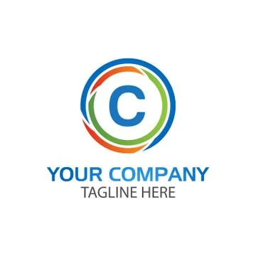 Creative Letter C in circle Illustrazione stock