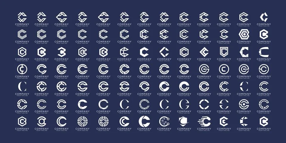 Creative letter C icon set. design for business of luxury, elegant, simple. Stock Illustration