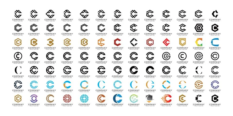 Creative letter C icon set. design for business of luxury, elegant, simple. Stock Illustration