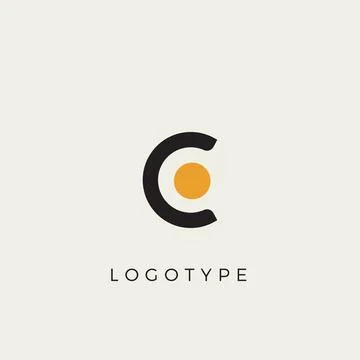 Creative letter C for logo and monogram. Minimal artistic style letter with Stock Illustration