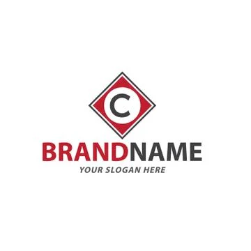 Creative letter c in square logo design Stock Illustration