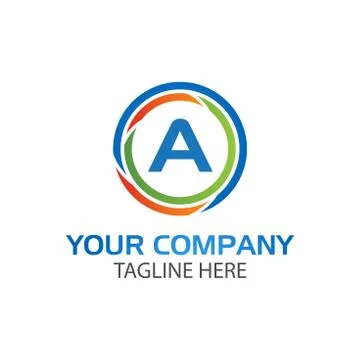 Creative Letter A in circle Stock Illustration