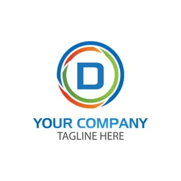 Creative Letter D in circle Stock Illustration