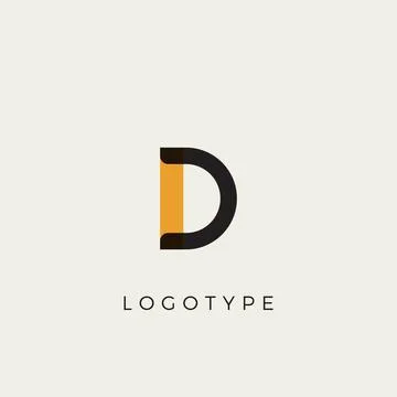 Creative letter D for logo and monogram. Minimal artistic style letter with Stock Illustration