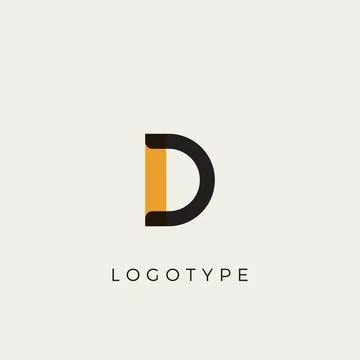 Creative letter D for logo and monogram. Minimal artistic style letter with Stock Illustration