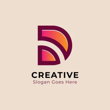 Creative letter D logo design. Stock Illustration