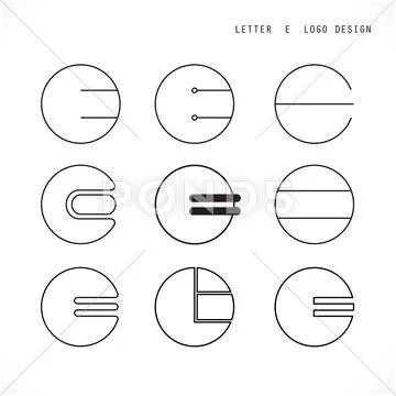 Creative letter E icon abstract logo design vector template: Royalty Free  #55359846