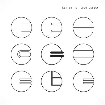 Creative letter E icon abstract  logo design vector template Stock Illustration