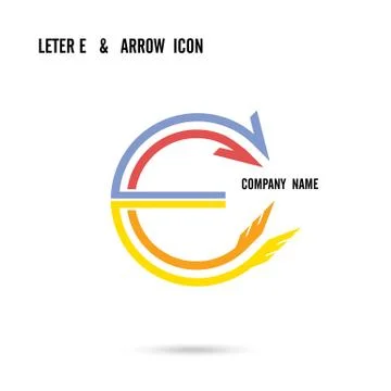 Creative letter E icon abstract logo design vector template. Corporate busine Stock Illustration