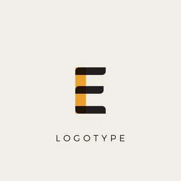 Creative letter E for logo and monogram. Minimal artistic style letter with Stock Illustration