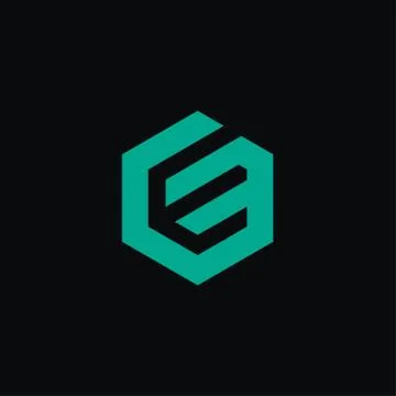 Creative letter E Logo concept design with hexagon shapes, modern and Stock Illustration