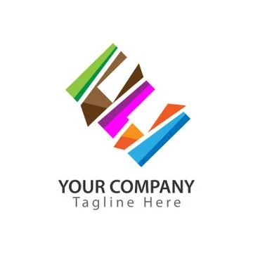 Creative Letter E logo Design. Colorful logos have a cheerful and happy Stock Illustration