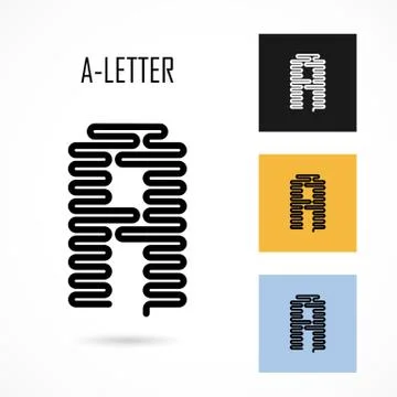 Creative A- letter icon abstract logo design vector template.Creative A- alph Stock Illustration