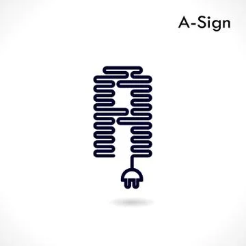 Creative A- letter icon abstract logo design vector template.Creative A- alph Stock Illustration