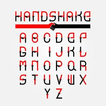Creative letter icon abstract logo design vector template with handshake sign Stock Illustration