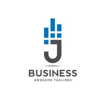 Creative Letter J data logo design Stock Illustration