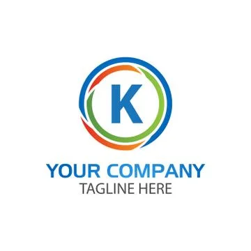 Creative Letter K in circle Stock Illustration