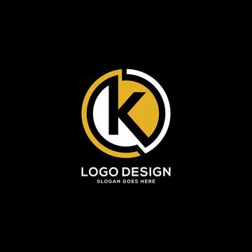 Creative letter K logo with circle element Stock Illustration