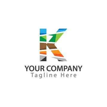 Creative Letter K logo Design. Colorful logos have a cheerful and happy Stock Illustration