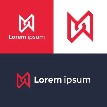 Creative Letter M logo concept alphabet simple font icon Stock Illustration