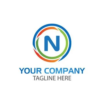 Creative Letter N in circle Stock Illustration