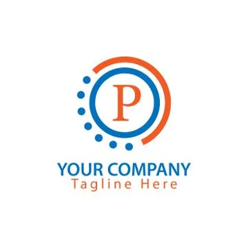 Creative Letter P in circle, icon vector. Stock Illustration