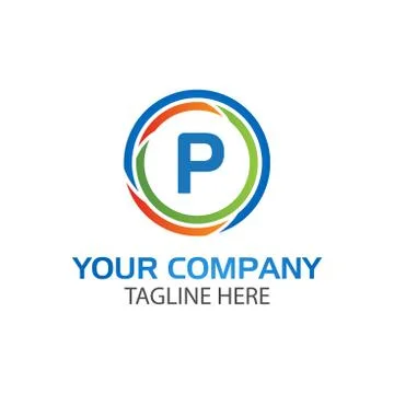 Creative Letter P in circle, icon vector Stock Illustration