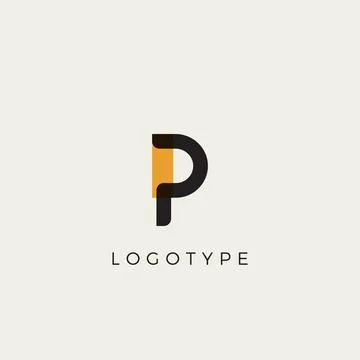 Creative letter P for logo and monogram. Minimal artistic style letter with Stock Illustration