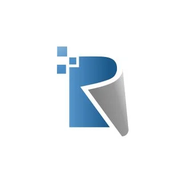 Creative letter r data technology Illustrazione stock