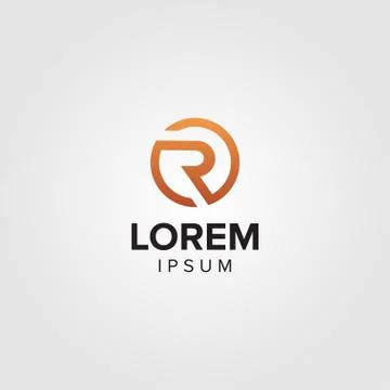 Creative letter R logo concept design with orange color, modern and pr Stock Illustration