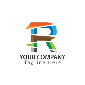 Creative Letter R logo Design. Colorful logo Stock Illustration