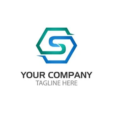 Creative Letter S in hexagon Stock Illustration