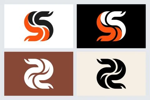 Creative Letter S Logo Design Concept Set Stock Illustration