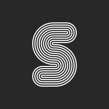 Creative letter S logo initial monogram, original typography mark, black and  Stock Illustration