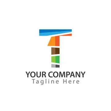 Creative Letter T logo Design. Colorful logo Stock Illustration