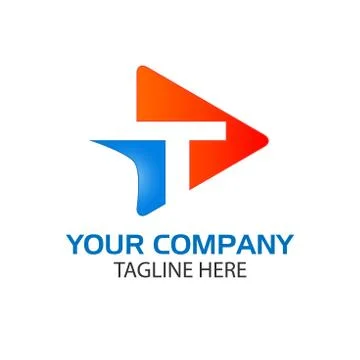 Creative Letter T in triangle Stock Illustration