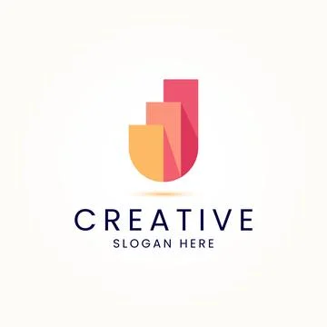 Creative letter U financial chart logo vector template Stock Illustration