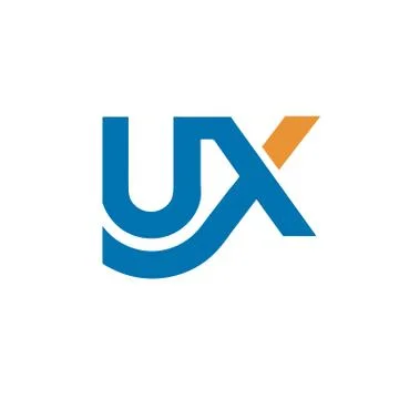 Creative letter UX logo concept Illustrazione stock