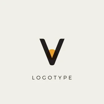 Creative letter V for logo and monogram. Minimal artistic style letter with Stock Illustration