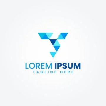 Creative letter V technology logo design template Stock Illustration