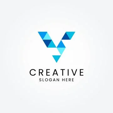 Creative letter V technology logo design template Stock Illustration