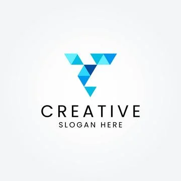 Creative letter V technology logo design template Stock Illustration