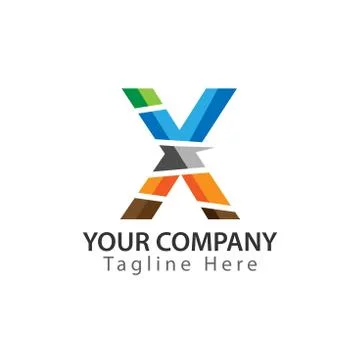 Creative Letter X logo Design. Colorful logo Stock Illustration