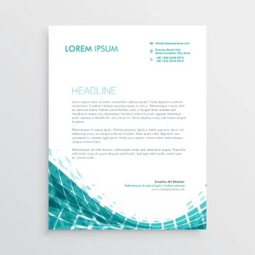 Creative letterhead design template with abstract blue shapes Stock Illustration